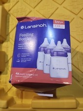 Lansinoh Anti-Colic Baby Bottles 5 Oz 3 Ct Includes S 1m Flow Nip-New Open Box