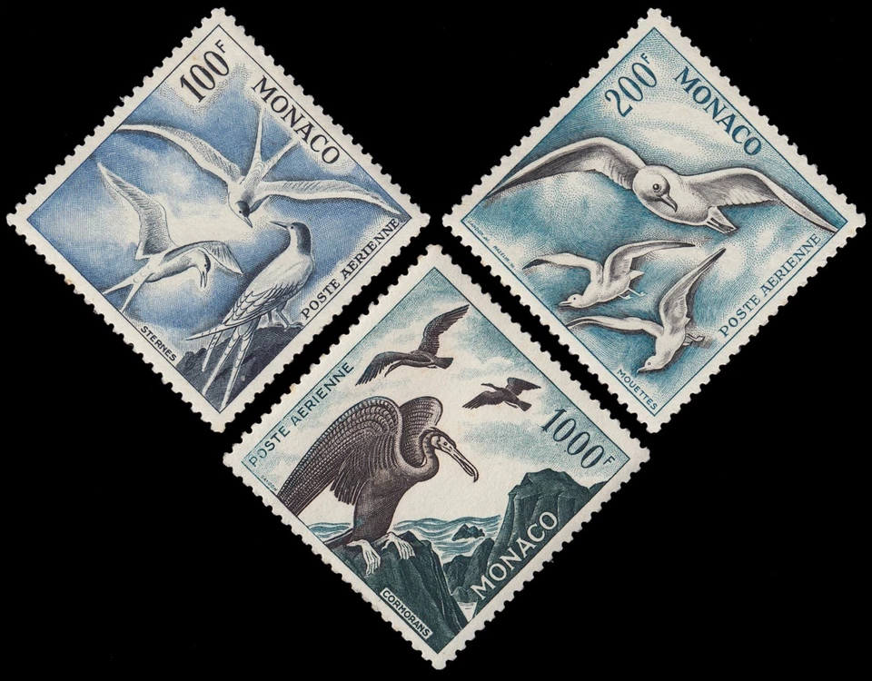Monaco A 66/68 1957 Pájaros Aves Marinas MNH - Imagen 1 de 1