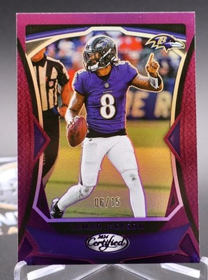 2024 Panini Certified Lamar Jackson Purple Mirror /15 #72 Ravens