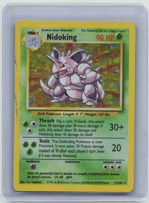 Pokémon Nidoking Base Set Unlimited Holo Rare Card 11/102