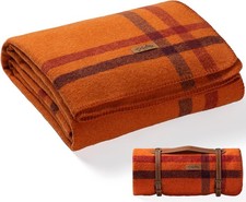 100 Wool Blanket, 62" x 86", Warm, Thick, Washable, Military Wool Blanket, Grea