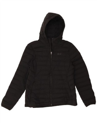 Jack Wolfskin Womens Hooded Padded Jacket UK 18 XL Black Polyamide SE30