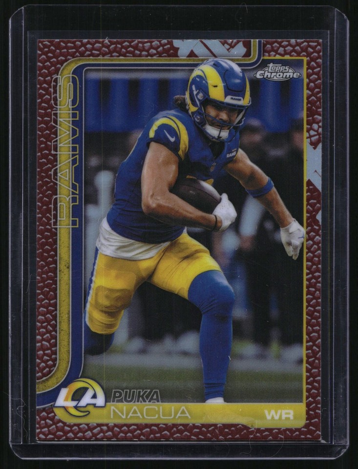 2025 Topps Chrome #166 Puka Nacua Football Leather Rams