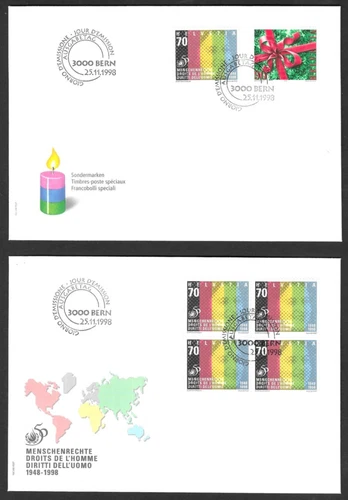 Switzerland 1998-1999 Mixed Selection 5 x First Day Covers Unaddressed