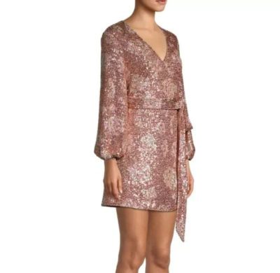 rose gold sequin wrap dress Midi Dress Rose Gold Sequin Wrap Dress Green Emerald Velvet Dress Isla Gold Angel Sleeve Sequin Bodycon Midi Dress