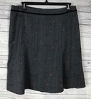Requirements Women's Gray Floral Embroidered Stretch A-Line Skirt Size 12