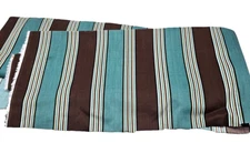 Upholstery Canvas Fabric Teal Brown Striped  4.5 yards 53 wide