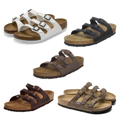 NEW Birkenstock Florida 3 Strap Women's Sandals Black Slides | eBay