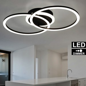 Design Plafonnier Led Spot Spot Anneau Lampe Design Noir Mat Dimmer Modern Neuf Ebay