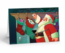 Golf Ball Christmas Card - Sports Christmas Cards - 10015