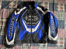 Castle X Racing Rider Blue Black Snowmobile Jacket Coat Men’s Size S