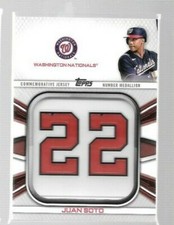 2022 Topps Player Jersey Number Medallion Card Juan Soto #JNM-JS Nationals