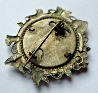 Broche Ancienne Porte-photo Couleur Argent – Bijou Vintage Superbe, Email, Occasion