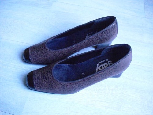 gaby by Gabor Damen Schuhe Pumps Gr. 36 ( UK 3,5) Lack / Leguan Mocca Braun - Foto 1 di 3