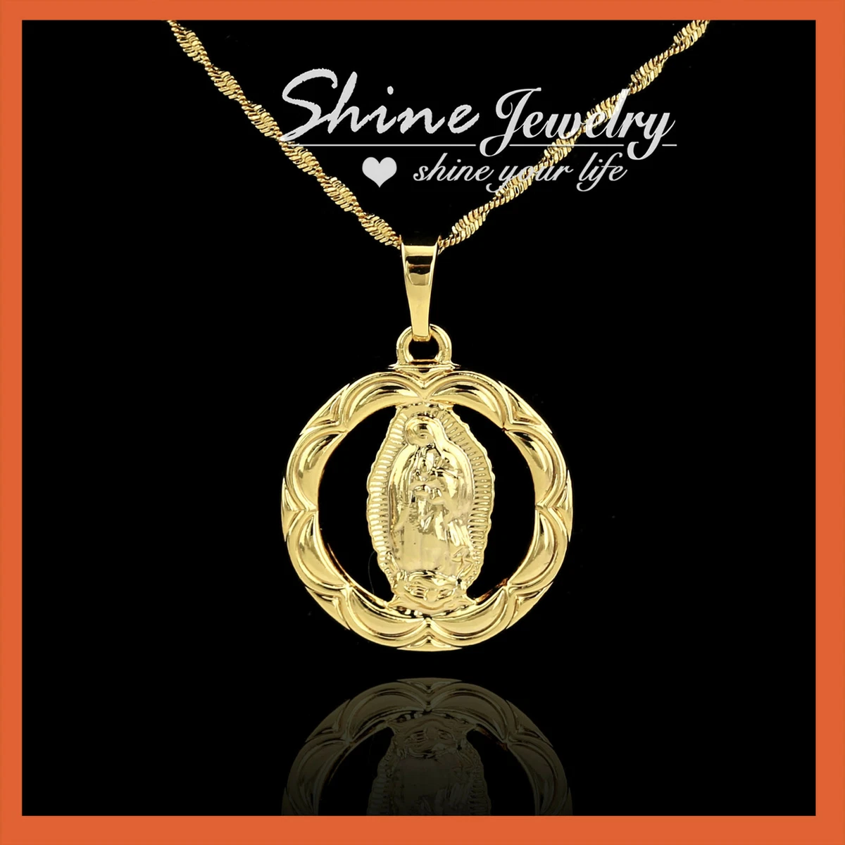 14k gold 2024 blessed mother necklace