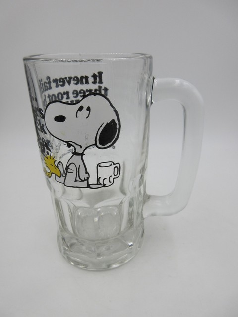 snoopy beer glass