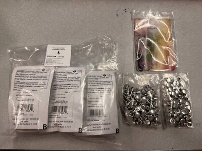 QTY 6 PKS OF 100 Ea Tandy Leather Double Cap Rivets Medium Nickel Plate 1373-12