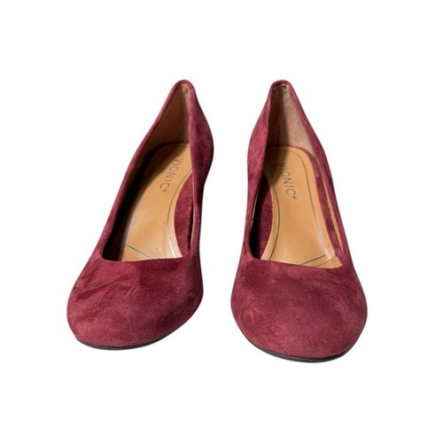 Vionic Burgundy Suede Amor Mariana Pump Womens size 7 arch Support - Picture 2 of 10