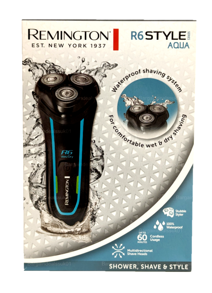 Remington R6 Mens Shaver Wet or Dry Waterproof Rotary Shaver with Stubble Styler