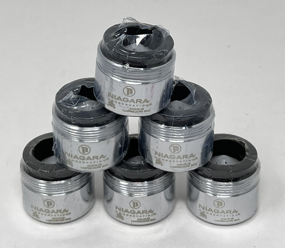 Lot 6 Niagara Conservation 1.0 GPM 3.8 LPM Chrome Faucet Aerator