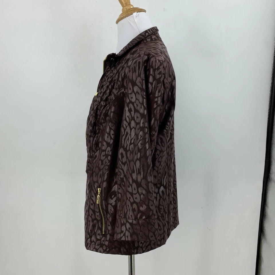 Chaqueta Zenergy Chicos Neema Aria Animal Foil Mujer Mangas 0 3/4 Bronce Brillante Foto 4 de 4