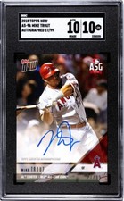 Pop 1 SGC 10 Mike Trout 2018 Topps Now AS-9A Autographed 27/99 Jersey Number 