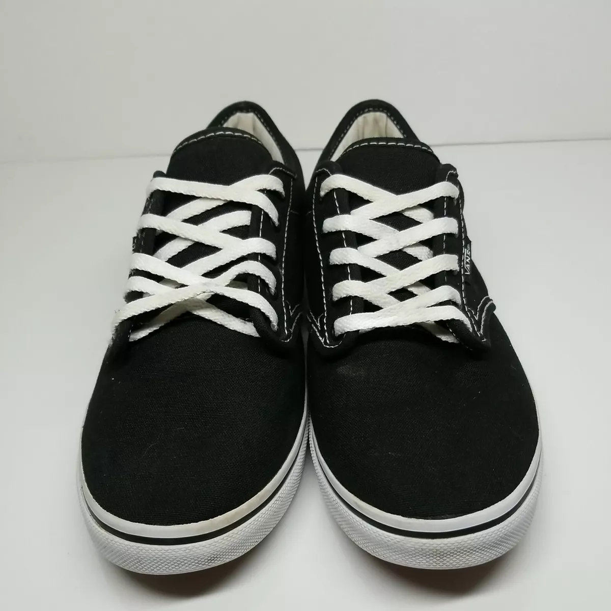 VANS Atwood Women s Black Canvas Low Top Lace up Sneaker Shoes Sz 7.5