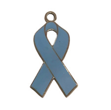 Light Blue Cancer Awareness Ribbon Charm for Bracelet Necklace DIY Jewelry