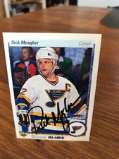 1990-91 UPPER DECK #285 RICK MEAGHER SIGNED AUTOGRAPHED CARD