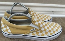 Vans Sneakers Men 10 Yellow Checkboard  Old Skool Canvas Skate Shoe Logo Blemish