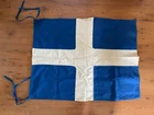 Beautiful Very Old & Vintage Greek Cross Flag 65 cm x 84 cm 1960s