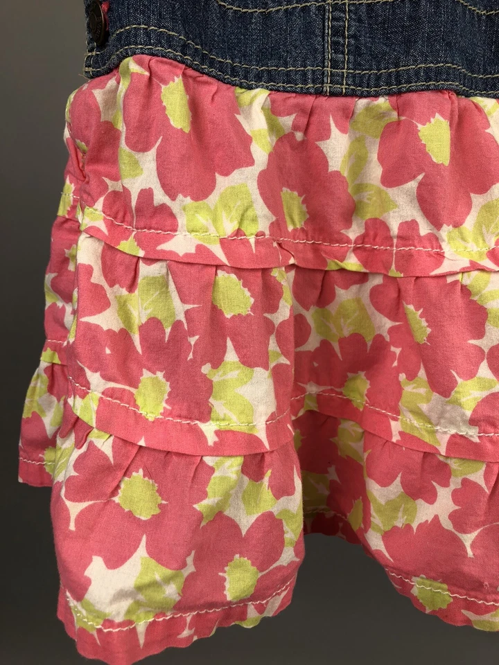 Oshkosh B'gosh Niñas 18 Meses Chaleco Vestido Denim En Niveles Rosa Floral Regalo Foto 4 de 4