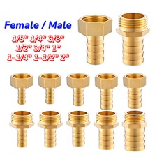 BSP Female / Male Taper Thread x Hose Tail End Connector Brass Fitting 1/8" - 2"