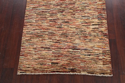 Modern Striped Gabbeh Kashkoli Distressed Oriental Hand-knotted Area Rug 3'x5' - Picture 8 of 21