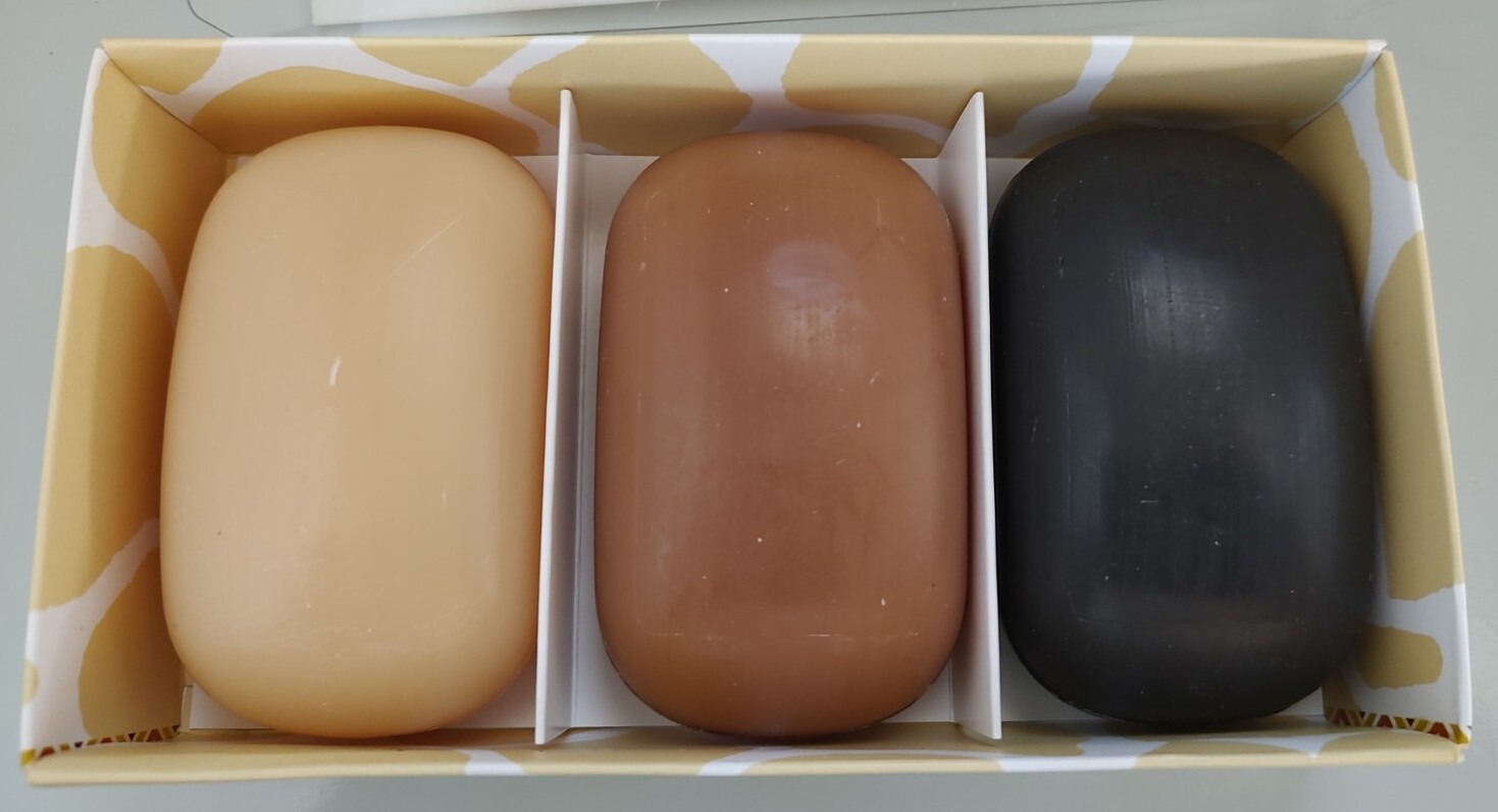 Out Of Africa 3 Pure Shea Butter Soap Bars Black/Vanilla/Complexion 4 oz Bars