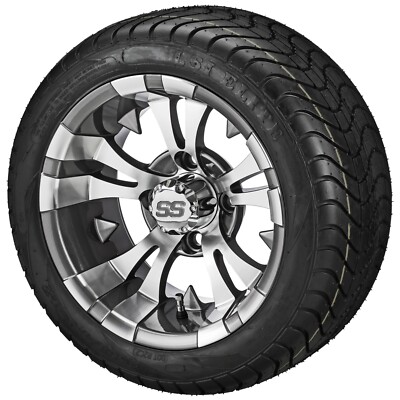 (4) 215/40-12 LSI Elite Low Profile Tires on 12x7 Gunmetal Gray Vampire Wheels