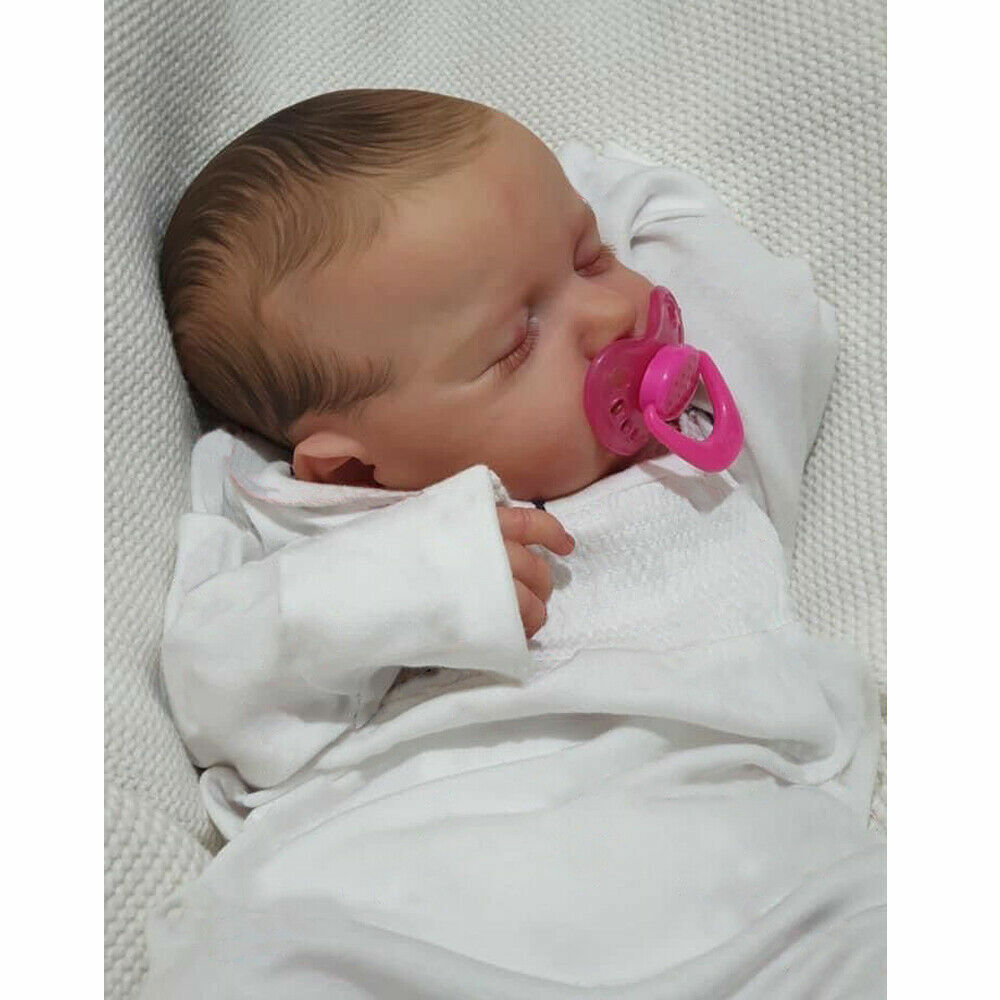 19 Reborn Baby Doll Soft Cloth Body Boy Girl Lifelike Sleeping Newborn  Kids Toy