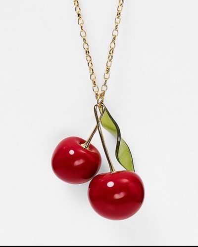 Red Cherry Pendant Necklace 