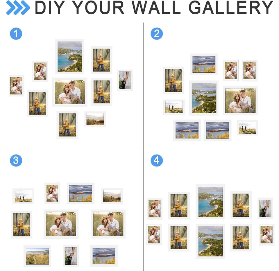 10-Pack Picture Frames - Collage Wall Decor Gallery Wall Frame Set Multi Sizes - Image 4 of 4