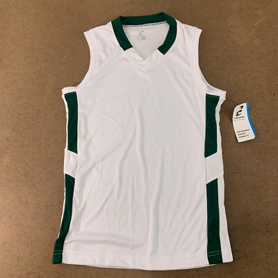 Champro Youth Size Medium White Green Muscle Dri-Gear Basketball Jersey NWT BBJ9