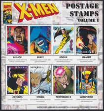 Mongolia 1995 - Marvel Comics X-Men - Sheet of 8 Stamps - Scott #2233 - MNH