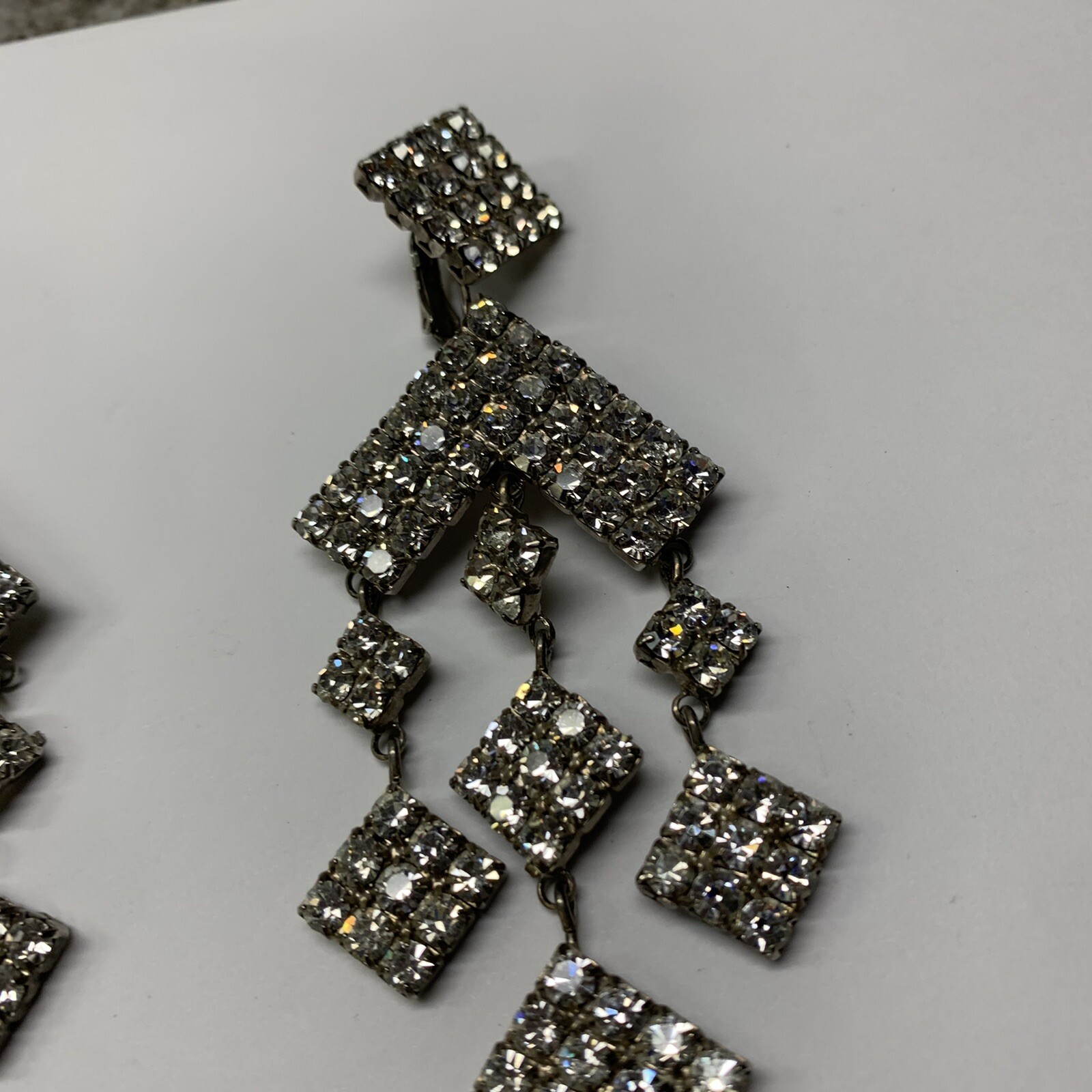 Oversized Statement Clear Prong Set Rhinestone Vi… - image 4