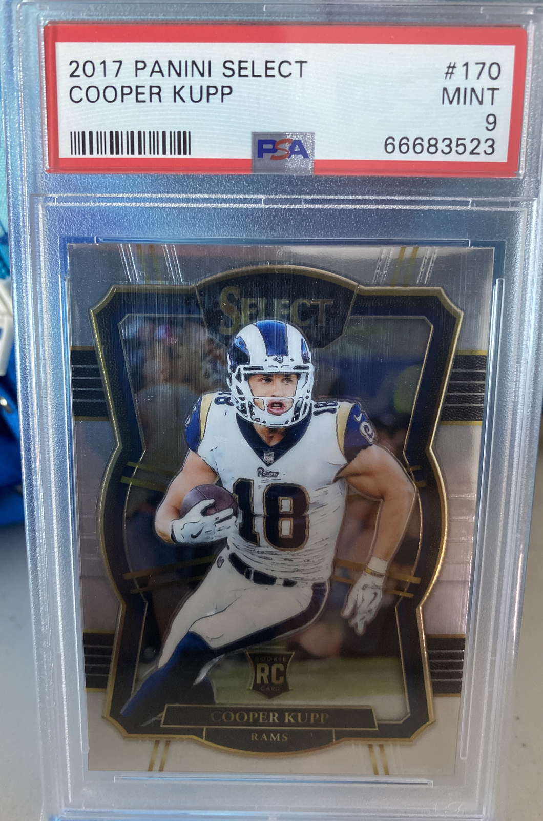 Cooper Kupp 2017 Panini Select Premier Level Rookie RC #170 PSA 9 Mint Rams