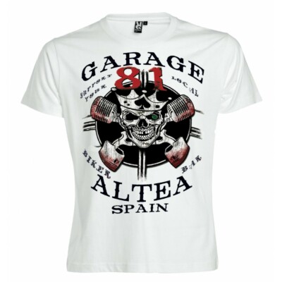 49 Hells Angels Garage Crowned Scull Support81 White T-Shirt