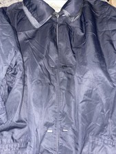 Gimos Summer Womens Jacket Linen Italy Full Zip Pockets Blue Size Large