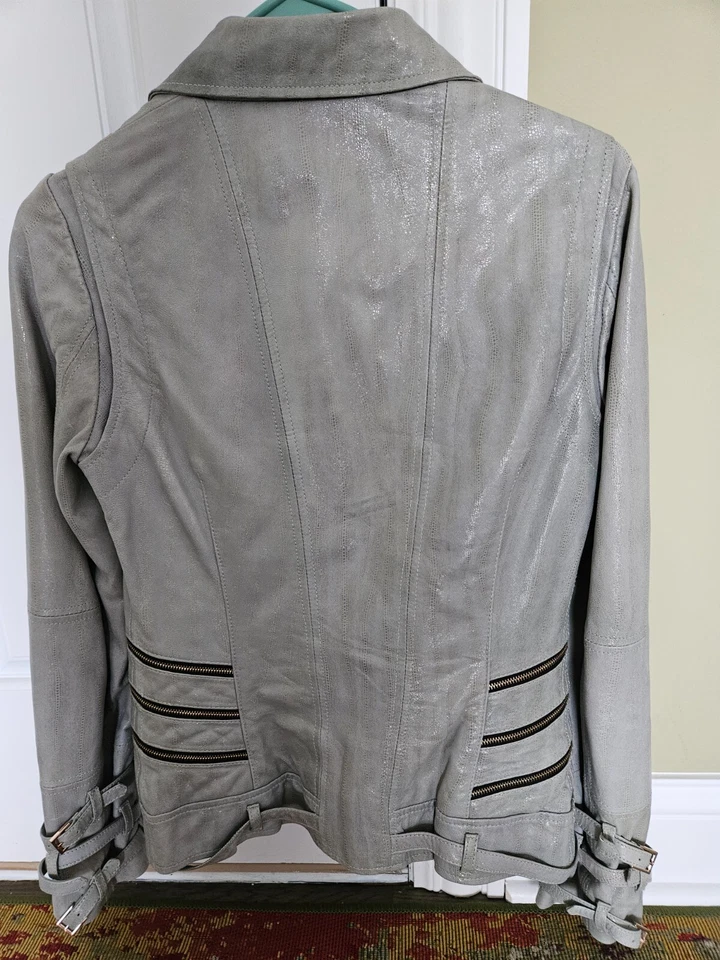 Royal Underground кожаная куртка синий блеск размер S с молнии и пакеты - Изображение 2 из 4