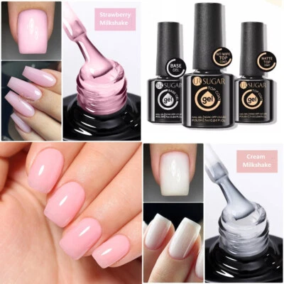 UK BEAUTY SUPPLIES Strawberry & Cream Milkshake Nail Gel Polish UV/LED Gel Nail Polish