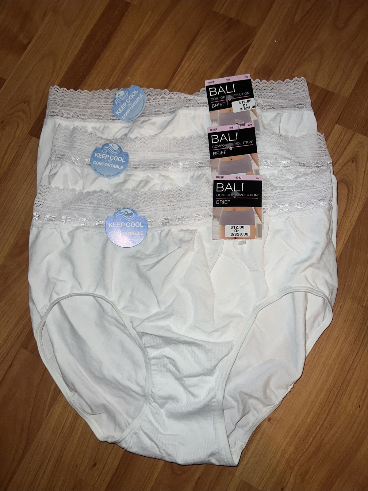 3 BALI 803J COMFORT REVOLUTION YD NO PANTY LINES LACE WAIST BRIEF