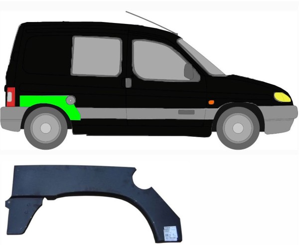 Radlauf FüR Peugeot Partner 1996 – 2008 Rechts-image