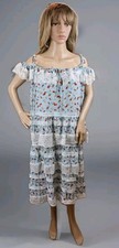 Nwts Vy's Closet Boutique Dress Womens Blue Fairycore BoHo Cottagecore Frilly